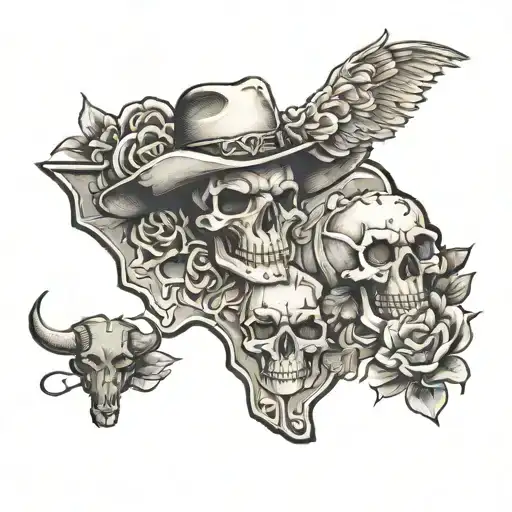 Indiana And Texas Tattoo Design