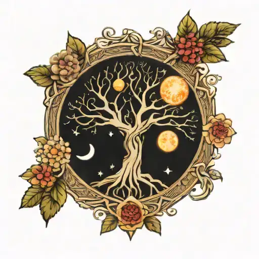 Three Moon Tree Of Life