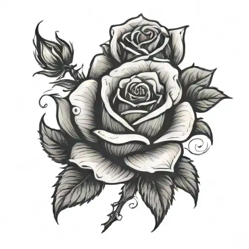 Rose Tattoo Like Piero 47 With The Name Anyel