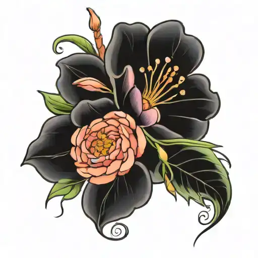 July September May Birth Flowers Intertwined