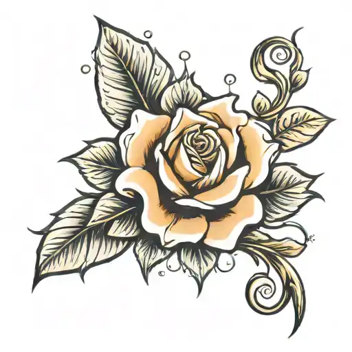 Tattoo Of A Rose On The Hand With The Name Anyel