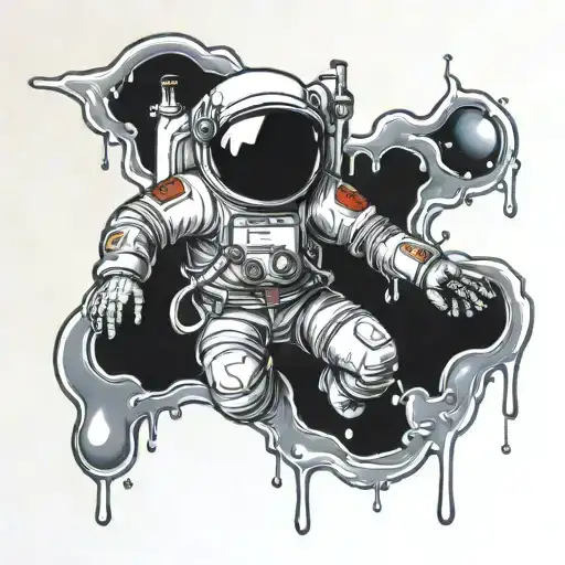 Melting Astronaut Floating
