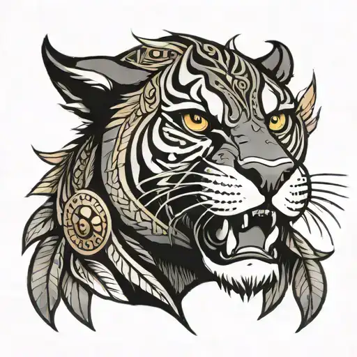 Paraguay Panther Face Black Ink