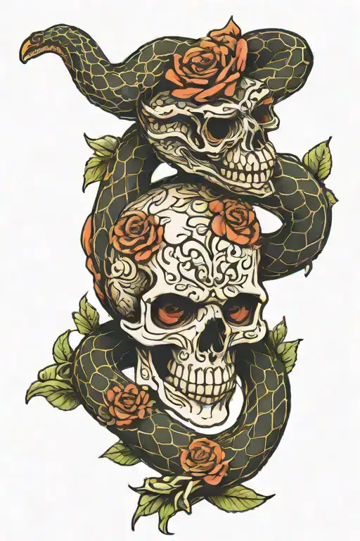 Snake With Skull