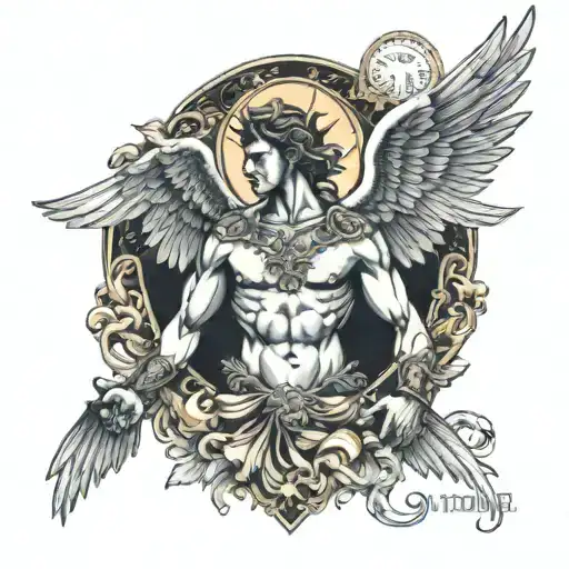 Archangel Michael On Chest Black