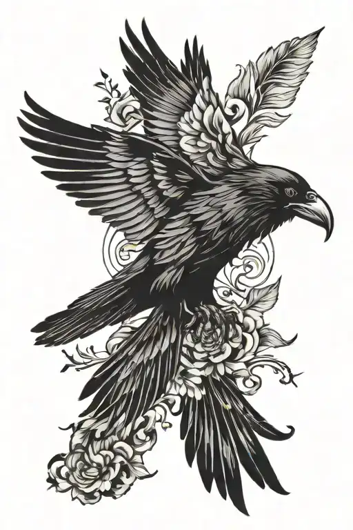 Raven With Outstretched Wings