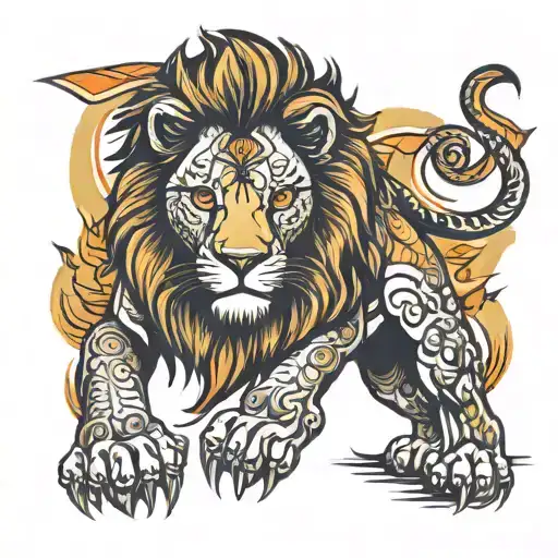 Lion With Orange Eyes