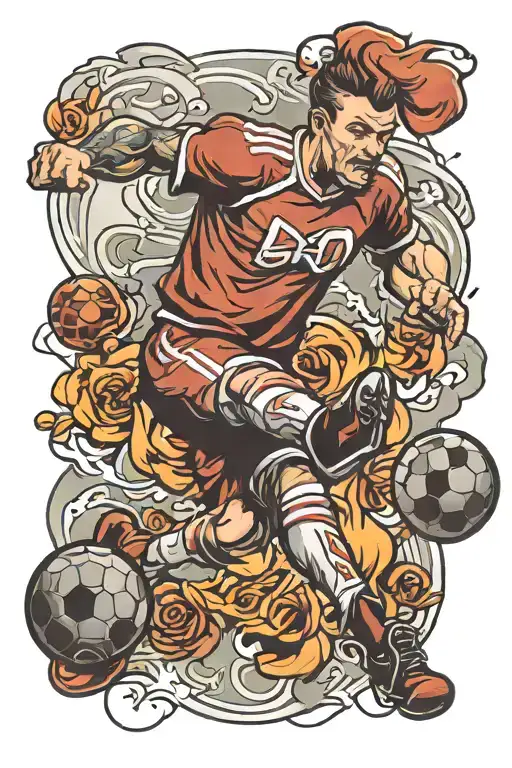 Football Player Kicking