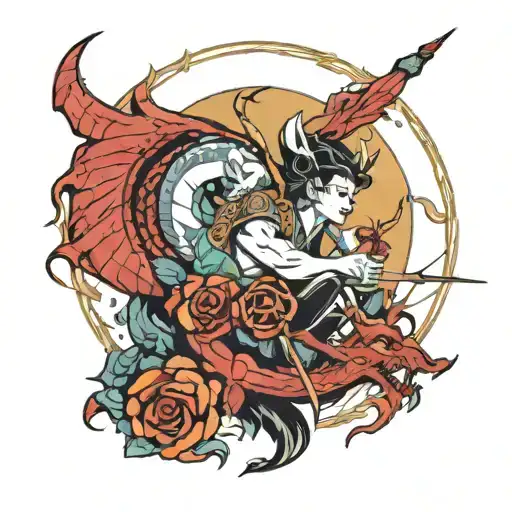 Archer And Dragon Moon Surrounded