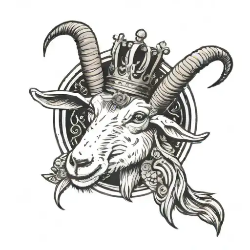 Goat W Crown W Bag Of Money Bag