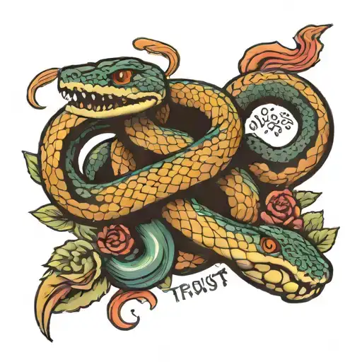 Snake And Hane And Text Format Trust No One