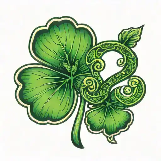 Four Leaf Clover With The Numbers 3 And 17 In Roman Numerals To The Right Of It