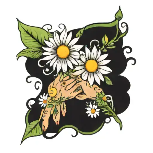 Daisy Flower Child Holding Hands