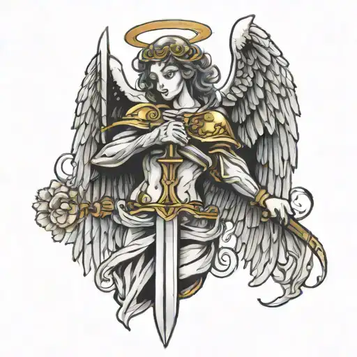 Angel Holding A Sword