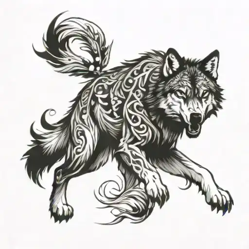 Black & White Wolf