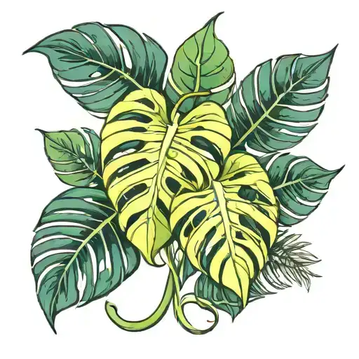 Monstera Leaf Intertwined