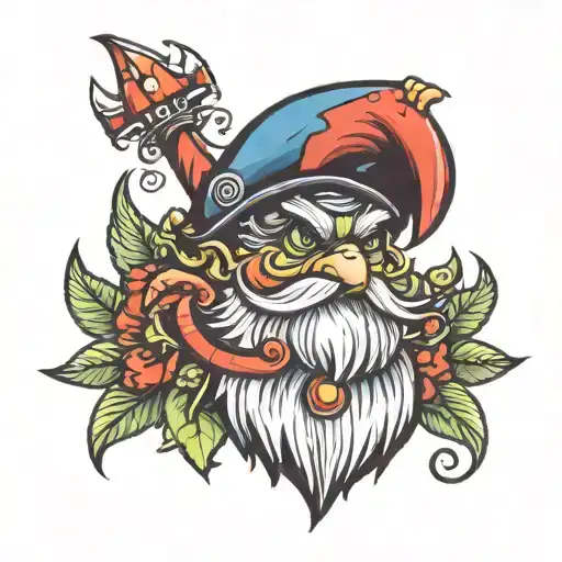 Evil Gnome Crossed With Parrot Head