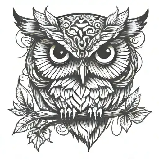 Owl Sketch Style Illussion
