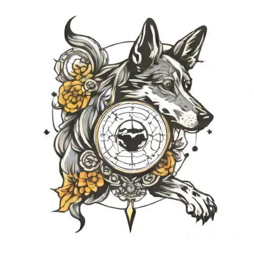 Dog Print And Moon Phases