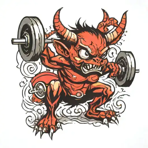 Baby Devil Lifting Weights