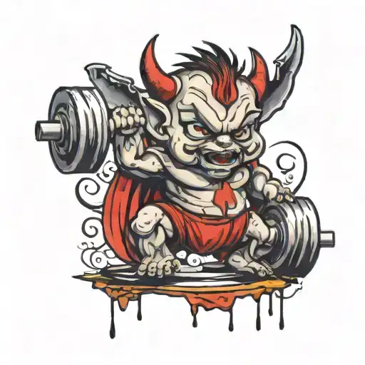 Baby Devil Lifting Weights