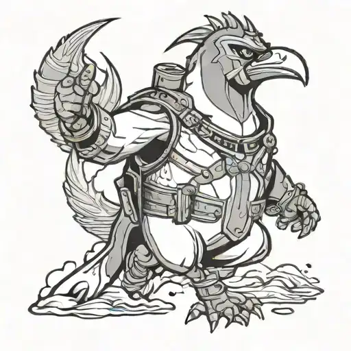 Penguin In Deadpool Mask Fucking A Unicorn Full Body Yelling Maximum Effort