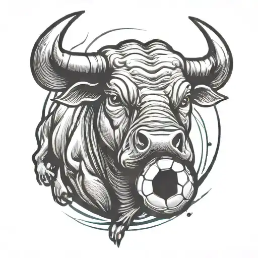 Bull And Football