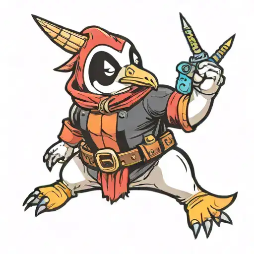 Penguin In Deadpool Mask Fucking A Unicorn Saying Maximum Effort