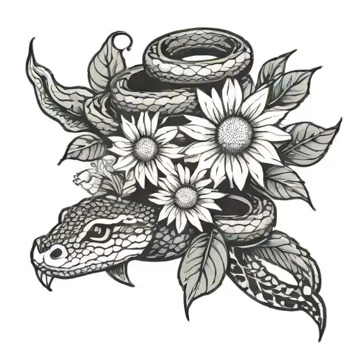 Daisies And Snake