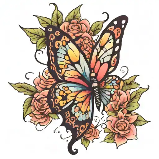 Fractured Butterfly Blossoming Into Something Beautiful