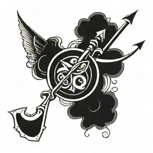 Sagittarius And Pisces Symbol Intertwined