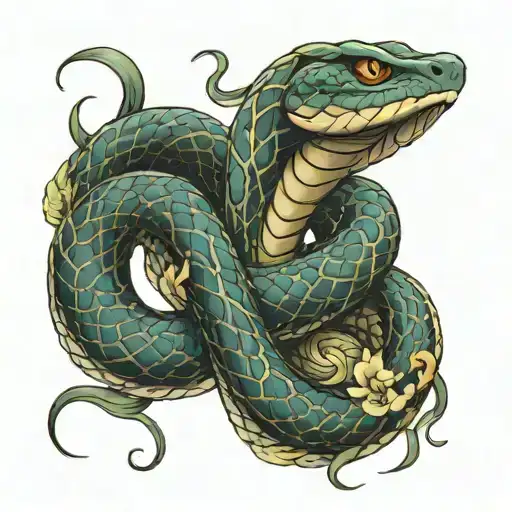 Snake Wrapped Around The Number 13