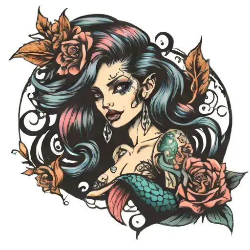 Mermaid In Punk Style