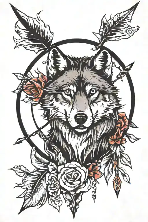 Wolf Arrows Dark Black