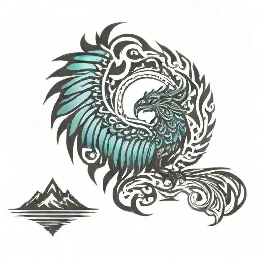 Mountain Ocean Maori Phoenix Rising From The Ashes
