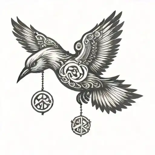 Peace Bird Flying Away