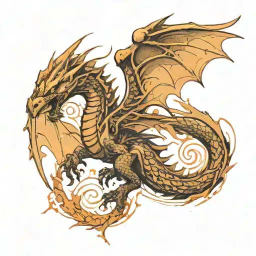 Dragon With Outstretched Wings Sketch