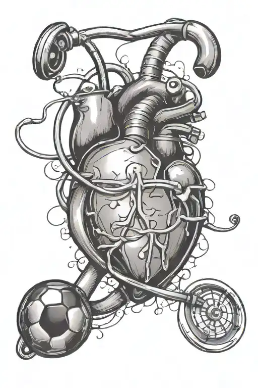 Football Medicine Stethoscope Heart Made