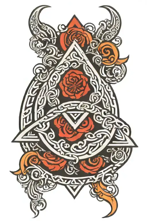 Viking Triquetra With Viking Symbol Of Protection And Separate Love