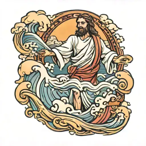 Jesus Walking On Water Waves