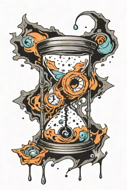 Hour Glass Shards Falling Into Black Hole