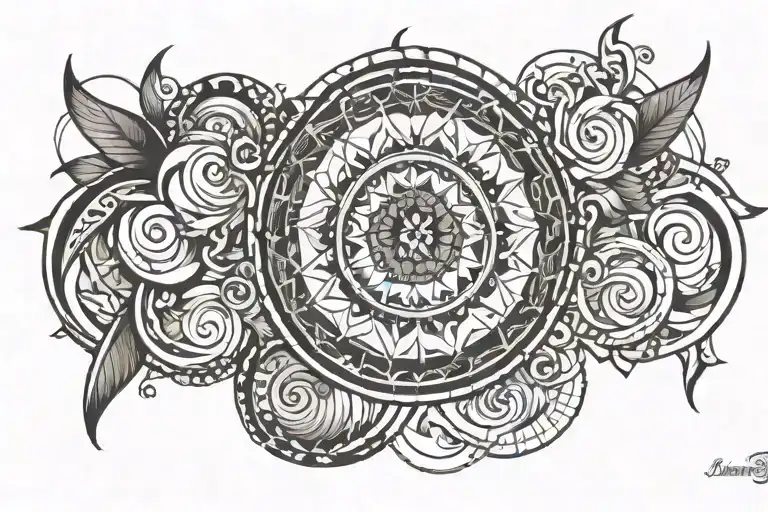 Unique Circle Tattoo On Chest