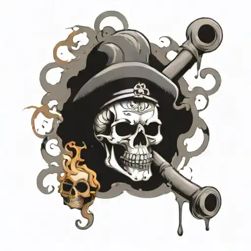 Skull With Smoke Rising