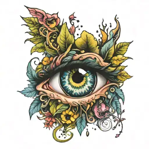 Psychedelic Nature With Eyes Surrounded