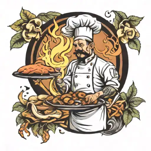 Chef Kitchen Mushrooms Smoke