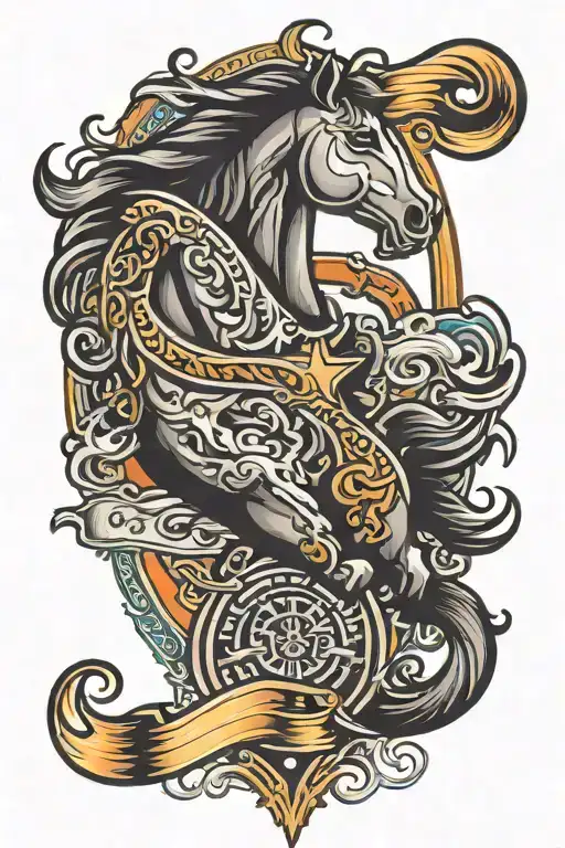 Close Up Mustang Tri Bar Logo On Right Lower Leg Sleeve