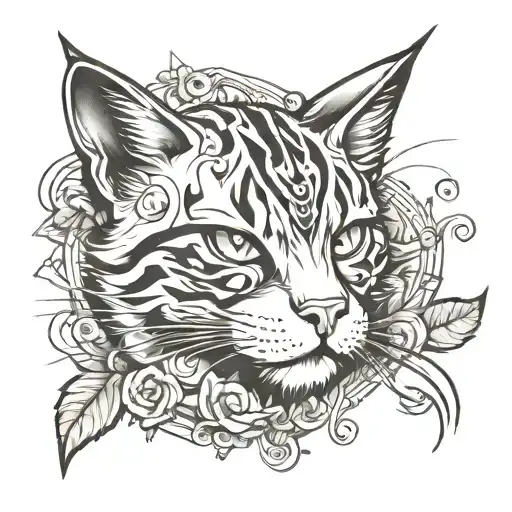 Hand Drawn Raw 999 With Cat Scratch