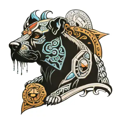 Taino Soul Hound Opiel Guabiron Man Face Dog Body