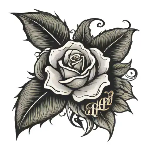 Rose And Name Written