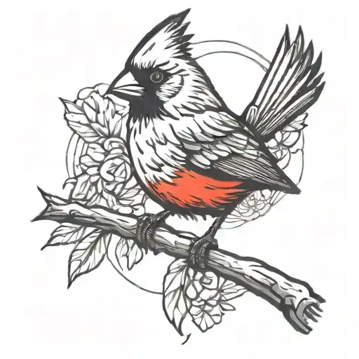 Cardinal Bird Perched